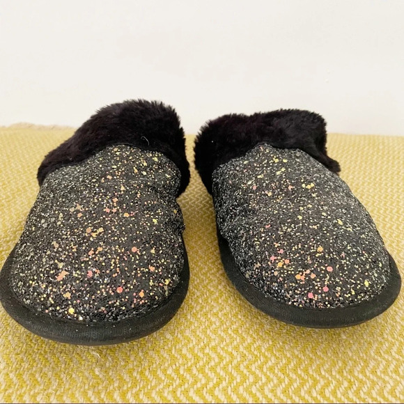 1901 Black Glitter Scuff Slippers size 9 - Picture 2 of 4